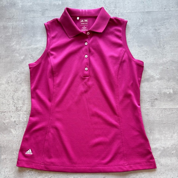 Adidas ClimaCool Sleeveless Golf Polo, Women’s Medium, Fuchsia Pink - Picture 1 of 9